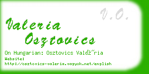 valeria osztovics business card